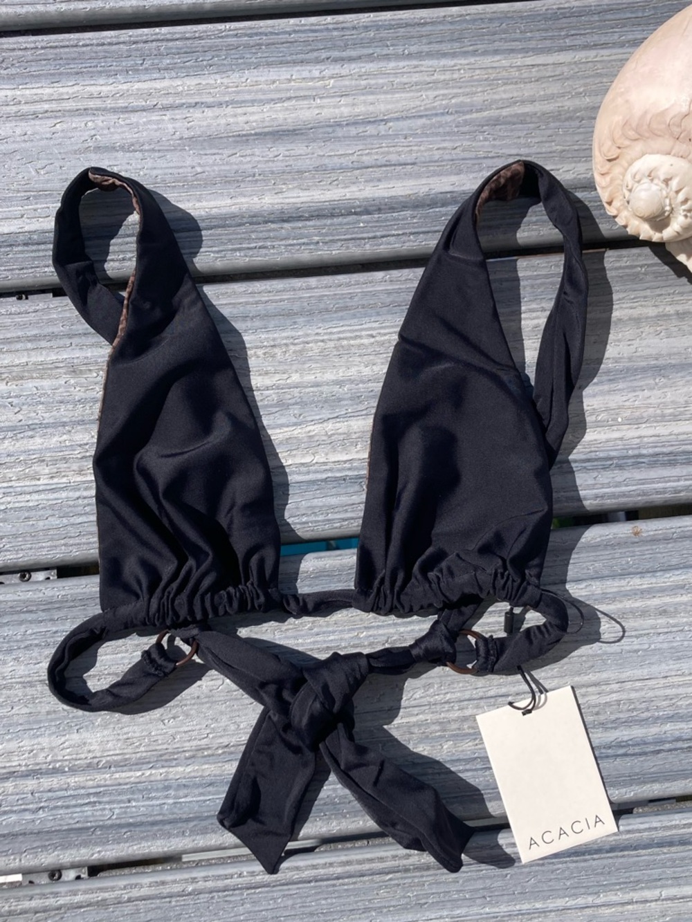 ACACIA - Blake Triangle Bikini Top in Black - P